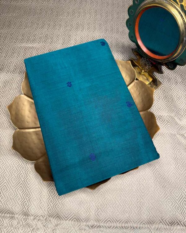 Handloom Pure Kanchi Cotton Saree - Image 3