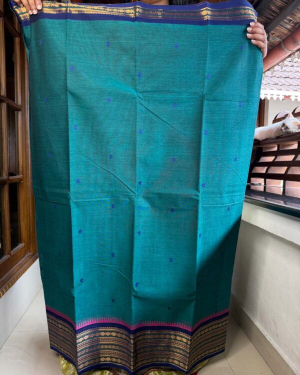 Handloom Pure Kanchi Cotton Saree - Image 5